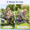 Giantex Garden Kneeler and Seat, Foldable Gardening Stool w/Wide EVA Foam Padding, Tool Pouch, Heavy-Duty Kneeling Bench for Knee & Back Pain Relief, Gardening Kit for Seniors Women Men (Green)(Navy)