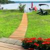 Giantex Garden Pathway Roll Up – 12ft Wood Walkway 22 inch Width, No Assembly Required, Outdoor Decorative Boardwalk Sidewalk Flooring Pavers for Lawns Backyard Patio Wedding, Golden Teak(Golden Teak)