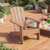 Giantex Kids Adirondack Chair, All-Weather HIPS Children’s Outdoor Chair w/Ergonomic Design, Toddler Lawn Chairs for Age 3-8, Kids Beach Chair for Garden Patio Backyard (4,Pink)(Teak)