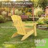 Giantex Kids Adirondack Chair, All-Weather HIPS Children’s Outdoor Chair w/Ergonomic Design, Toddler Lawn Chairs for Age 3-8, Kids Beach Chair for Garden Patio Backyard (4,Pink)(Yellow)