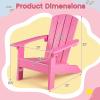 Giantex Kids Adirondack Chair, All-Weather HIPS Children’s Outdoor Chair w/Ergonomic Design, Toddler Lawn Chairs for Age 3-8, Kids Beach Chair for Garden Patio Backyard (4,Pink)(Pink)