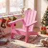 Giantex Kids Adirondack Chair, All-Weather HIPS Children’s Outdoor Chair w/Ergonomic Design, Toddler Lawn Chairs for Age 3-8, Kids Beach Chair for Garden Patio Backyard (4,Pink)(Pink)