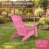 Giantex Kids Adirondack Chair, All-Weather HIPS Children’s Outdoor Chair w/Ergonomic Design, Toddler Lawn Chairs for Age 3-8, Kids Beach Chair for Garden Patio Backyard (4,Pink)(Pink)