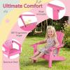 Giantex Kids Adirondack Chair, All-Weather HIPS Children’s Outdoor Chair w/Ergonomic Design, Toddler Lawn Chairs for Age 3-8, Kids Beach Chair for Garden Patio Backyard (4,Pink)(Pink)