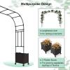 Giantex Metal Garden Arch Trellis Arbor with 2 Self-Watering Planter Boxes, 80″ L x 16″ W x 91″ H PE-Coated Archway with Lockable Rolling Wheels for Climbing Vines, Yard Lawn Party Decorations(Rectangular)