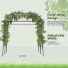 Giantex Metal Garden Arch Trellis for Climbing Plants Outdoor, 7.5FT Tall Adjustable Cucumber Trellis Tunnel for Raised Garden Bed, Extra Wide Garden Trellis Arch Support Vegetables Vine(71″x83″x91″)