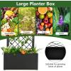 Giantex Metal Raised Garden Bed with Trellis, 36″ x 16″ x 77″ Galvanized Planter Box w/Drainage Holes for Climbing Plants Vegetables Flowers, Outdoor Privacy Screen for Patio Backyard Balcony,(1)