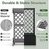 Giantex Metal Raised Garden Bed with Trellis, 36″ x 16″ x 77″ Galvanized Planter Box w/Drainage Holes for Climbing Plants Vegetables Flowers, Outdoor Privacy Screen for Patio Backyard Balcony,(1)