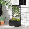 Giantex Metal Raised Garden Bed with Trellis, 36″ x 16″ x 77″ Galvanized Planter Box w/Drainage Holes for Climbing Plants Vegetables Flowers, Outdoor Privacy Screen for Patio Backyard Balcony,(2)