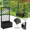 Giantex Metal Raised Garden Bed with Trellis, 36″ x 16″ x 77″ Galvanized Planter Box w/Drainage Holes for Climbing Plants Vegetables Flowers, Outdoor Privacy Screen for Patio Backyard Balcony,(1)
