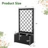 Giantex Metal Raised Garden Bed with Trellis, 36″ x 16″ x 77″ Galvanized Planter Box w/Drainage Holes for Climbing Plants Vegetables Flowers, Outdoor Privacy Screen for Patio Backyard Balcony,(2)
