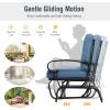 Giantex Outdoor Glider Bench, Patio Loveseat with Cushions, 440 Lbs Capacity, 2-Person Outdoor Rocking Chair, Porch Glider Swing for Garden, Backyard, Poolside, Patio Seating Rocker (Beige)(Navy)