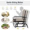 Giantex Outdoor Glider Bench, Patio Loveseat with Cushions, 440 Lbs Capacity, 2-Person Outdoor Rocking Chair, Porch Glider Swing for Garden, Backyard, Poolside, Patio Seating Rocker (Beige)(Beige)