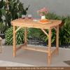 Giantex Patio Dining Table, Outdoor Solid Wood Table for 4 or 6 Persons, with 1.5” Umbrella Hole, Indoor Outside Table for Lawn, Backyard, Garden