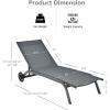 Giantex Patio Lounge Chairs for Pool Area, Outdoor Chaise Lounger with 6 Adjustable Position Smooth Wheels and Quick-Drying Fabric, Lawn Recliner for Backyard, Garden Sunbathing Chair (1, Brown)(Grey)