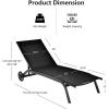 Giantex Patio Lounge Chairs for Pool Area, Outdoor Chaise Lounger with 6 Adjustable Position Smooth Wheels and Quick-Drying Fabric, Lawn Recliner for Backyard, Garden Sunbathing Chair (1, Brown)(Black)