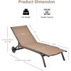 Giantex Patio Lounge Chairs for Pool Area, Outdoor Chaise Lounger with 6 Adjustable Position Smooth Wheels and Quick-Drying Fabric, Lawn Recliner for Backyard, Garden Sunbathing Chair (1, Brown)(Brown)