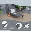 Giantex Patio Lounge Chairs for Pool Area, Outdoor Chaise Lounger with 6 Adjustable Position Smooth Wheels and Quick-Drying Fabric, Lawn Recliner for Backyard, Garden Sunbathing Chair (1, Brown)(Grey)