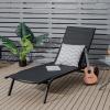 Giantex Patio Lounge Chairs for Pool Area, Outdoor Chaise Lounger with 6 Adjustable Position Smooth Wheels and Quick-Drying Fabric, Lawn Recliner for Backyard, Garden Sunbathing Chair (1, Brown)(Black)
