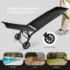 Giantex Patio Lounge Chairs for Pool Area, Outdoor Chaise Lounger with 6 Adjustable Position Smooth Wheels and Quick-Drying Fabric, Lawn Recliner for Backyard, Garden Sunbathing Chair (1, Brown)(Black)
