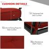 Giantex Patio Loveseat with Coffee Table Outdoor Bench with Cushion and Metal Frame, Loveseat Porch Furniture Set Sofa for Garden, Yard, Patio or Poolside (Light Beige & Black)(Deep Red & Black)