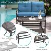 Giantex Patio Loveseat with Coffee Table Outdoor Bench with Cushion and Metal Frame, Loveseat Porch Furniture Set Sofa for Garden, Yard, Patio or Poolside (Light Beige & Black)(Navy & Black)