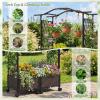 Giantex Planter Boxes with Arch Trellis, 5FT Self-Watering Tall Raised Garden Bed w/Wheels, Hanging Roof & Drainage Holes, Outdoor Indoor Tomato Planter for Climbing Vines Vegetables (60″x16″x58″)(60″x16″x58″)