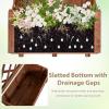 Giantex Raised Garden Bed Set 2 w/Trellis, Drainage Hole, 39”x14”x40” Wood Elevated Planter Box for Climbing Vine Flower Herb Vegetable Fruit, Planting Container for Indoor Outdoor Patio Balcony(Coffee Brown)