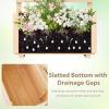 Giantex Raised Garden Bed Set 2 w/Trellis, Drainage Hole, 39”x14”x40” Wood Elevated Planter Box for Climbing Vine Flower Herb Vegetable Fruit, Planting Container for Indoor Outdoor Patio Balcony(Natural)