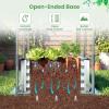 Giantex Raised Garden Bed w/Greenhouse Cover, Outdoor Oval Metal Steel Planter Box w/Roll-up Window, Clear PVC Mini Greenhouse for Vegetables Flowers Herbs Outdoor Patio Gardening, 6x2x1 FT (Black)(Silver)