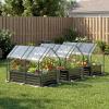 Giantex Raised Garden Bed w/Greenhouse Cover, Outdoor Oval Metal Steel Planter Box w/Roll-up Window, Clear PVC Mini Greenhouse for Vegetables Flowers Herbs Outdoor Patio Gardening, 6x2x1 FT (Black)(Black)