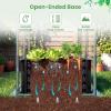 Giantex Raised Garden Bed w/Greenhouse Cover, Outdoor Oval Metal Steel Planter Box w/Roll-up Window, Clear PVC Mini Greenhouse for Vegetables Flowers Herbs Outdoor Patio Gardening, 6x2x1 FT (Black)(Black)