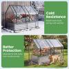 Giantex Raised Garden Bed w/Greenhouse Cover, Outdoor Oval Metal Steel Planter Box w/Roll-up Window, Clear PVC Mini Greenhouse for Vegetables Flowers Herbs Outdoor Patio Gardening, 6x2x1 FT (Black)(Silver)