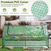 Giantex Raised Garden Bed w/Greenhouse Cover, Outdoor Oval Metal Steel Planter Box w/Roll-up Window, Clear PVC Mini Greenhouse for Vegetables Flowers Herbs Outdoor Patio Gardening, 6x2x1 FT (Black)(Green)