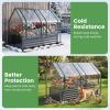 Giantex Raised Garden Bed w/Greenhouse Cover, Outdoor Oval Metal Steel Planter Box w/Roll-up Window, Clear PVC Mini Greenhouse for Vegetables Flowers Herbs Outdoor Patio Gardening, 6x2x1 FT (Black)(Black)