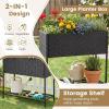Giantex Raised Garden Bed with Legs, 40″ x 12″ Rattan Elevated Planter Box w/Storage Shelf, Removable Liner, Drainage Gaps for Vegetables, Flowers & Herbs, Outdoor Planting Stand for Backyard Patio(Black)