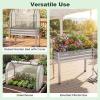 Giantex Raised Garden Bed with Legs & Greenhouse Cover, 44x22x60 Elevated Metal Planter Box with Roll-up Door, Outdoor Mini Greenhouse for Vegetable Flower Herb Patio Balcony (Black,2)(Silver)