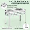 Giantex Raised Garden Bed with Legs & Greenhouse Cover, 44x22x60 Elevated Metal Planter Box with Roll-up Door, Outdoor Mini Greenhouse for Vegetable Flower Herb Patio Balcony (Black,2)(Silver)