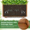 Giantex Raised Garden Bed with Sided Trellis & Roof Set 2, 31”x16”x41” Wood Elevated Planter Box, Freestanding Garden Planter Raised Bed for Flowers Herbs Climbing Vines,Brown(Brown)