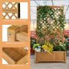 Giantex Raised Garden Bed with Trellis 2 Pack, 72” Wooden Planter Box Outdoor w/Privacy Screen Roof, Large Vertical Garden Planter w/Drainage Holes for Climbing Plants, Patio Balcony Backyard(Natural)