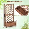 Giantex Raised Garden Bed with Trellis 2 Pack, 72” Wooden Planter Box Outdoor w/Privacy Screen Roof, Large Vertical Garden Planter w/Drainage Holes for Climbing Plants, Patio Balcony Backyard(Brown)