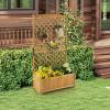 Giantex Raised Garden Bed with Trellis 2 Pack, 72” Wooden Planter Box Outdoor w/Privacy Screen Roof, Large Vertical Garden Planter w/Drainage Holes for Climbing Plants, Patio Balcony Backyard(Natural)
