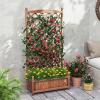 Giantex Raised Garden Bed with Trellis 2 Pack, 72” Wooden Planter Box Outdoor w/Privacy Screen Roof, Large Vertical Garden Planter w/Drainage Holes for Climbing Plants, Patio Balcony Backyard(Brown)