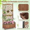 Giantex Raised Garden Bed with Trellis 2 Pack, 72” Wooden Planter Box Outdoor w/Privacy Screen Roof, Large Vertical Garden Planter w/Drainage Holes for Climbing Plants, Patio Balcony Backyard(Brown)
