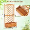 Giantex Raised Garden Bed with Trellis 2 Pack, 72” Wooden Planter Box Outdoor w/Privacy Screen Roof, Large Vertical Garden Planter w/Drainage Holes for Climbing Plants, Patio Balcony Backyard(Orange)