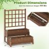 Giantex Raised Garden Bed with Trellis, 2-Tier Standing Planter Box with Legs and Drain Holes, Outdoor Elevated Garden Trellis for Vine Climbing, Flower Vegetable Fruit Herb Growing, Coffee Brown(2)