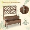 Giantex Raised Garden Bed with Trellis, 2-Tier Wooden Planter Box with Legs and Drain Holes, Garden Trellis for Vine Fruit Vegetable Flower Herb, Outdoor Elevated Garden Bed (Brown)(Brown)