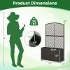 Giantex Raised Garden Bed with Trellis, 58” Tall PE Rattan Planter Box w/Liner & Drainage, Metal Frame Privacy Screen for Vertical Climbing Plants, Vegetables & Flowers, Patio Balcony Gardening(Brown)