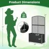 Giantex Raised Garden Bed with Trellis, 58” Tall PE Rattan Planter Box w/Liner & Drainage, Metal Frame Privacy Screen for Vertical Climbing Plants, Vegetables & Flowers, Patio Balcony Gardening(Black)