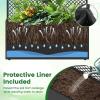 Giantex Raised Garden Bed with Trellis, 58” Tall PE Rattan Planter Box w/Liner & Drainage, Metal Frame Privacy Screen for Vertical Climbing Plants, Vegetables & Flowers, Patio Balcony Gardening(Black)